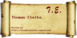 Thomas Etelka névjegykártya